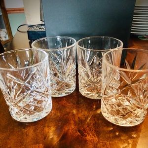 4 piece set crystal whiskey glasses
